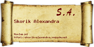 Skorik Alexandra névjegykártya